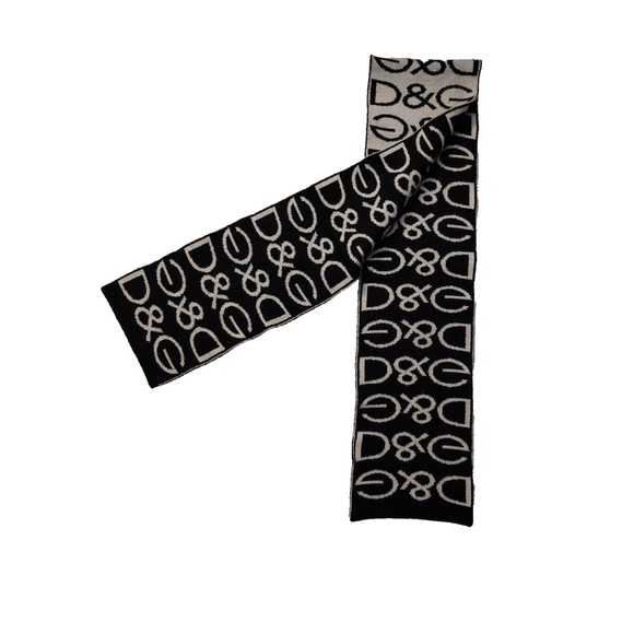 Dolce & Gabbana D&G Black & Off White Reversible Heavy Wool Scarf Pre-owned - Picture 8 of 16